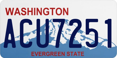 WA license plate ACU7251