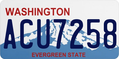 WA license plate ACU7258