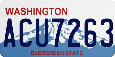 WA license plate ACU7263