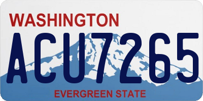 WA license plate ACU7265
