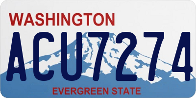 WA license plate ACU7274