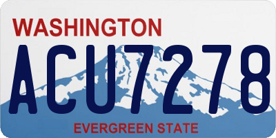 WA license plate ACU7278