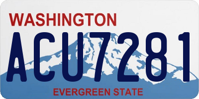 WA license plate ACU7281