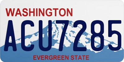 WA license plate ACU7285