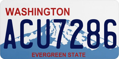 WA license plate ACU7286