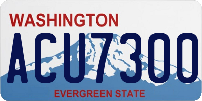 WA license plate ACU7300