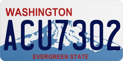 WA license plate ACU7302