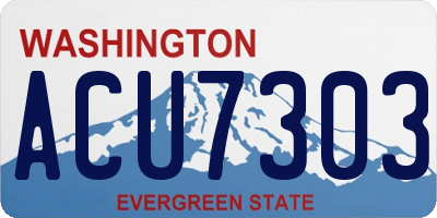 WA license plate ACU7303