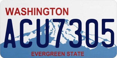 WA license plate ACU7305