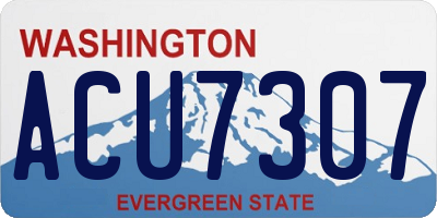WA license plate ACU7307