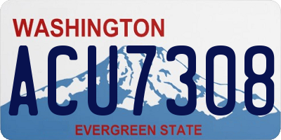 WA license plate ACU7308