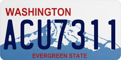 WA license plate ACU7311