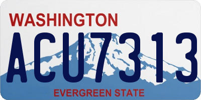 WA license plate ACU7313