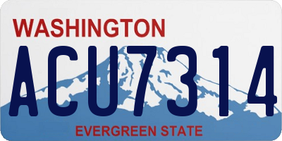 WA license plate ACU7314
