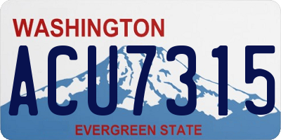 WA license plate ACU7315