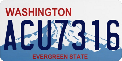 WA license plate ACU7316