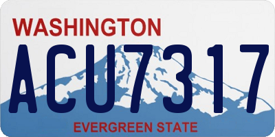 WA license plate ACU7317