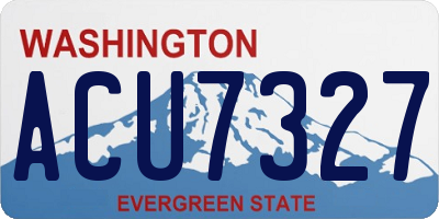 WA license plate ACU7327