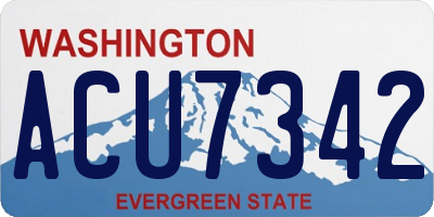 WA license plate ACU7342