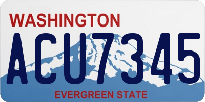 WA license plate ACU7345