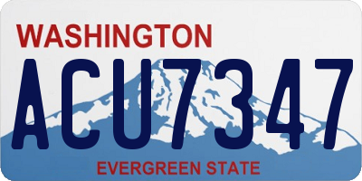 WA license plate ACU7347