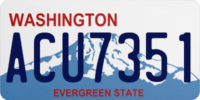 WA license plate ACU7351