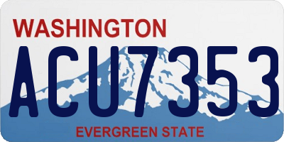 WA license plate ACU7353