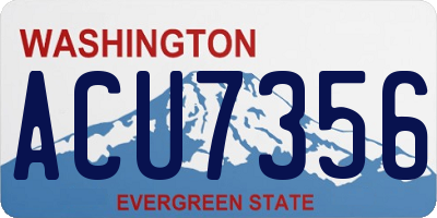 WA license plate ACU7356