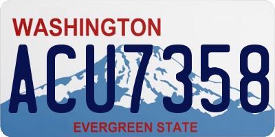 WA license plate ACU7358