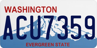 WA license plate ACU7359