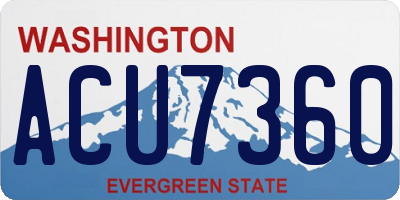WA license plate ACU7360