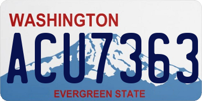 WA license plate ACU7363