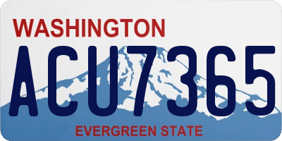 WA license plate ACU7365