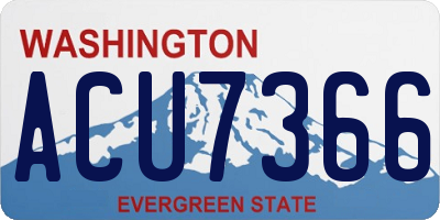 WA license plate ACU7366