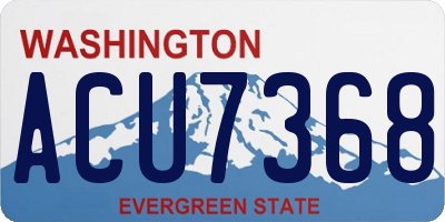 WA license plate ACU7368
