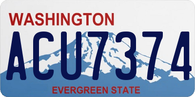 WA license plate ACU7374