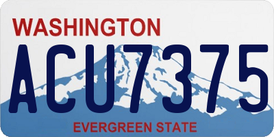 WA license plate ACU7375