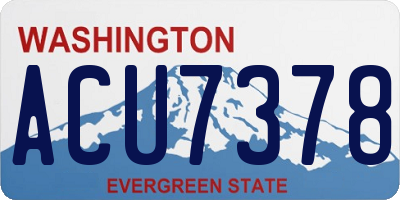 WA license plate ACU7378