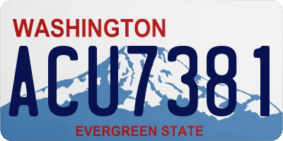 WA license plate ACU7381