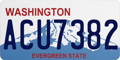 WA license plate ACU7382