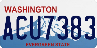 WA license plate ACU7383