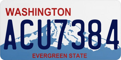 WA license plate ACU7384