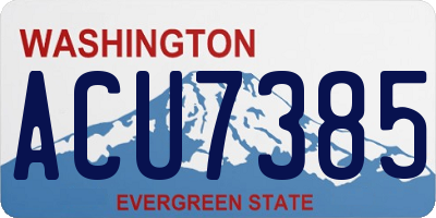 WA license plate ACU7385