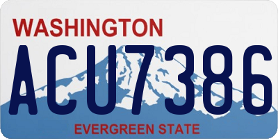 WA license plate ACU7386