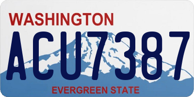 WA license plate ACU7387
