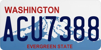 WA license plate ACU7388