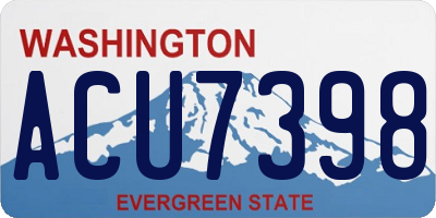 WA license plate ACU7398