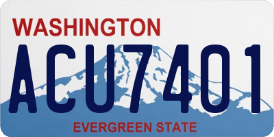 WA license plate ACU7401
