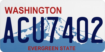 WA license plate ACU7402