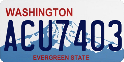 WA license plate ACU7403